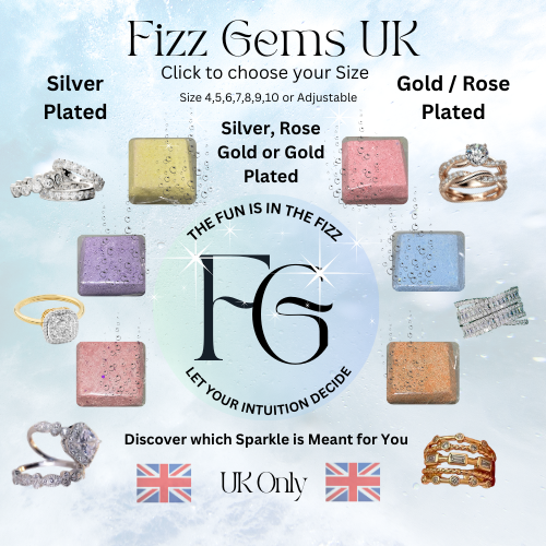 PLATED Fizz Gems Rings - Silver, Rose Gold or Gold Plated